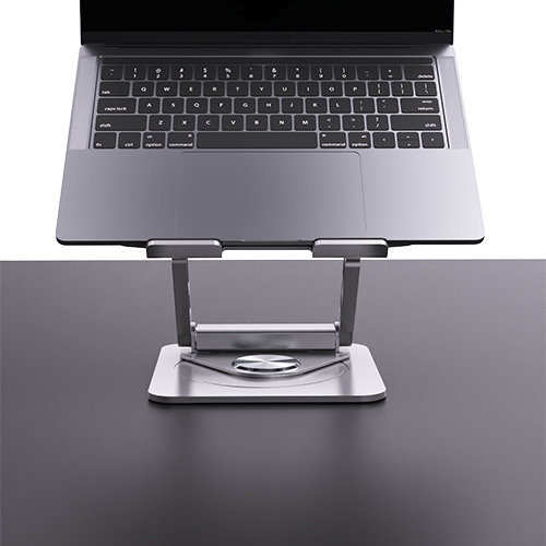Dual-arm rotating laptop stand, view 3