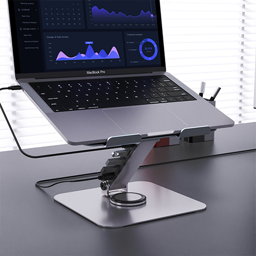Single-arm rotating laptop stand, view 3