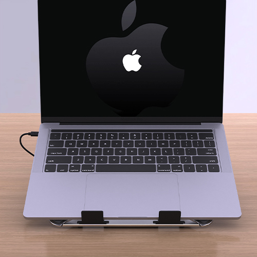 Desktop cooling rotating laptop stand, view 3