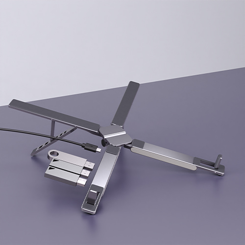 Folding portable +HUB stand, view 2