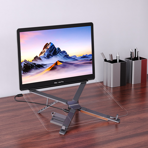 Folding portable +HUB stand, view 3