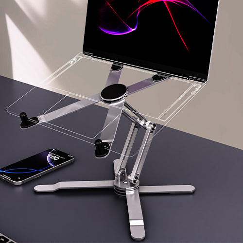 Desktop folding and rotating bracket, view 2