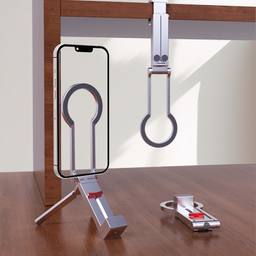 Multi functional folding magnetic phone holder, view 3