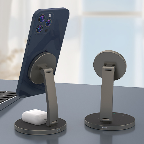 2-in-1 foldable magnetic wireless charger, view 2