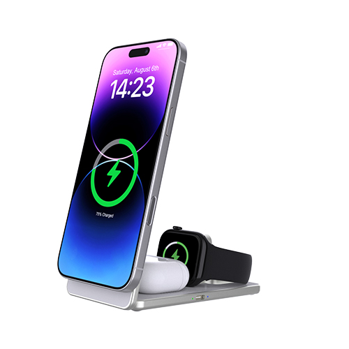 3-in-1 magnetic portable wireless charger, view 2