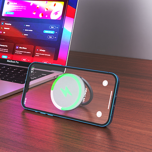 magnetic portable wireless charger, view 4